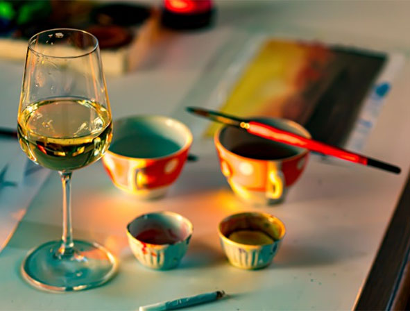 wine and paint